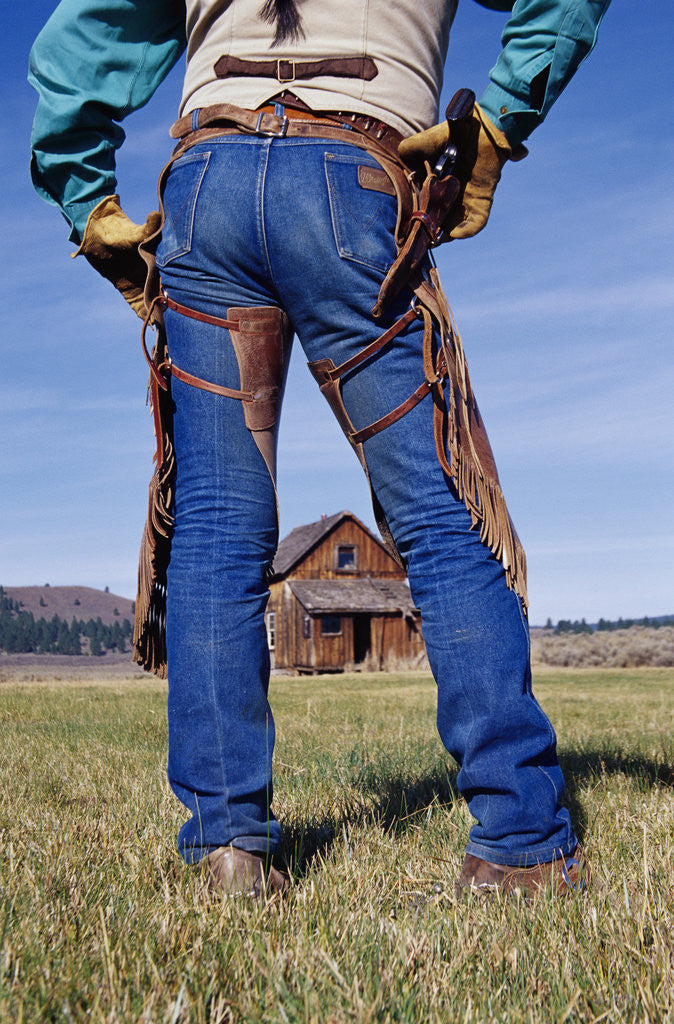 Detail of Cowboy Outside Homestead by Anonymous