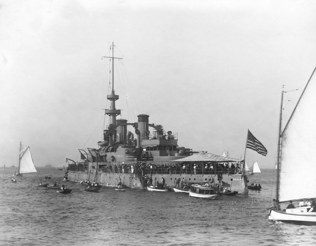 Detail of Battleship USS Oregon by Anonymous