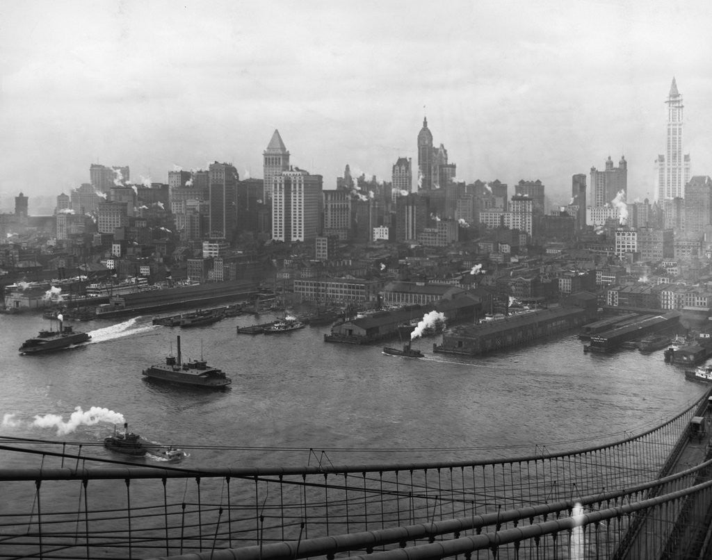 Detail of New York City Skyline in 1912 by Anonymous