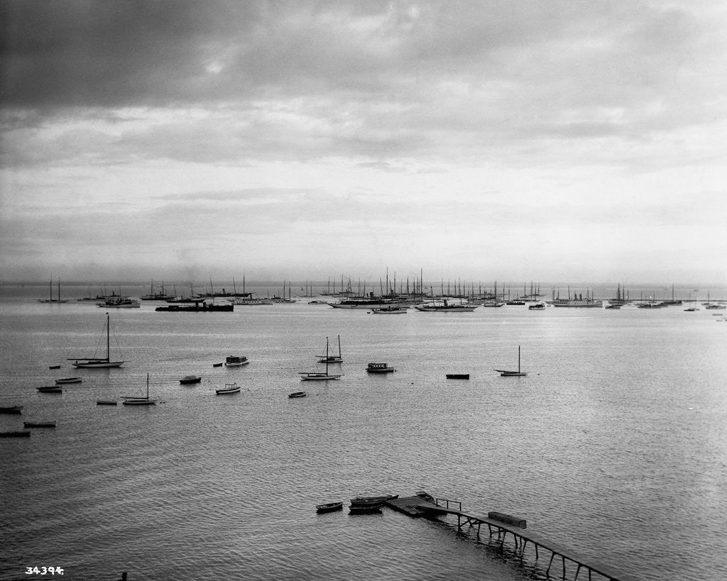 Detail of Sailboats Moored in Glen Cove by Anonymous