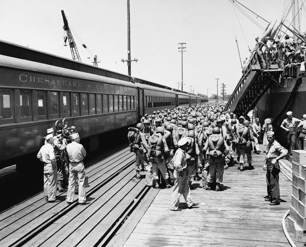 Detail of Troops Embarking at Hampton Roads by Corbis