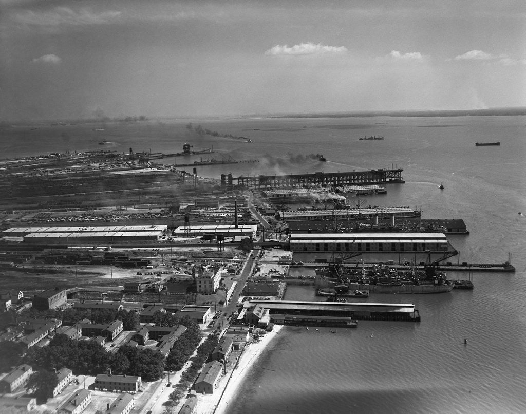 Detail of Docks at Newport News by Anonymous