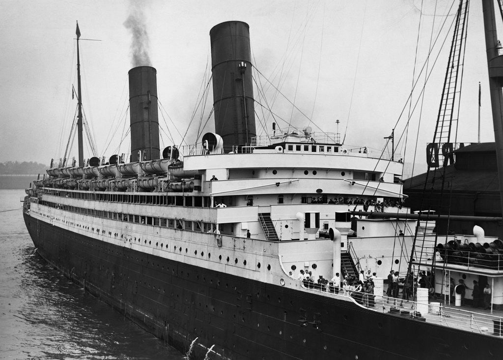 Detail of Caronia Arriving at the Dock by Anonymous