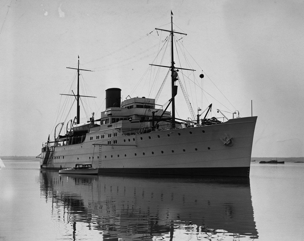Detail of Small Motorboat Next to Vanderbilt Yacht by Anonymous