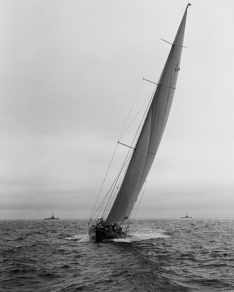 Detail of Sailboat Racing in the America's Cup by Anonymous