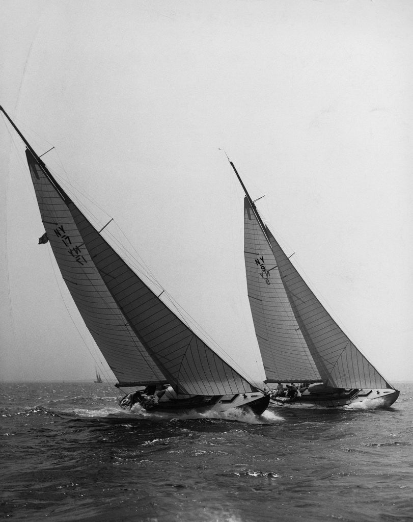Detail of Sailboats Leaning in the Wind by Anonymous