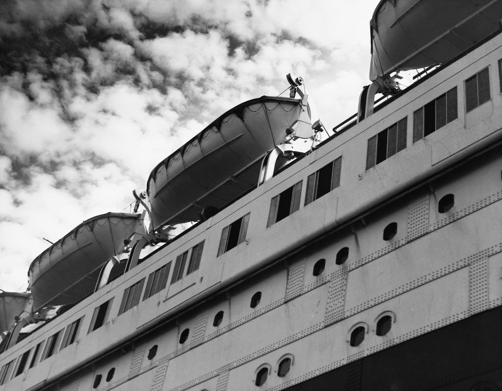 Detail of Lifeboats on a Passenger Ship by Anonymous