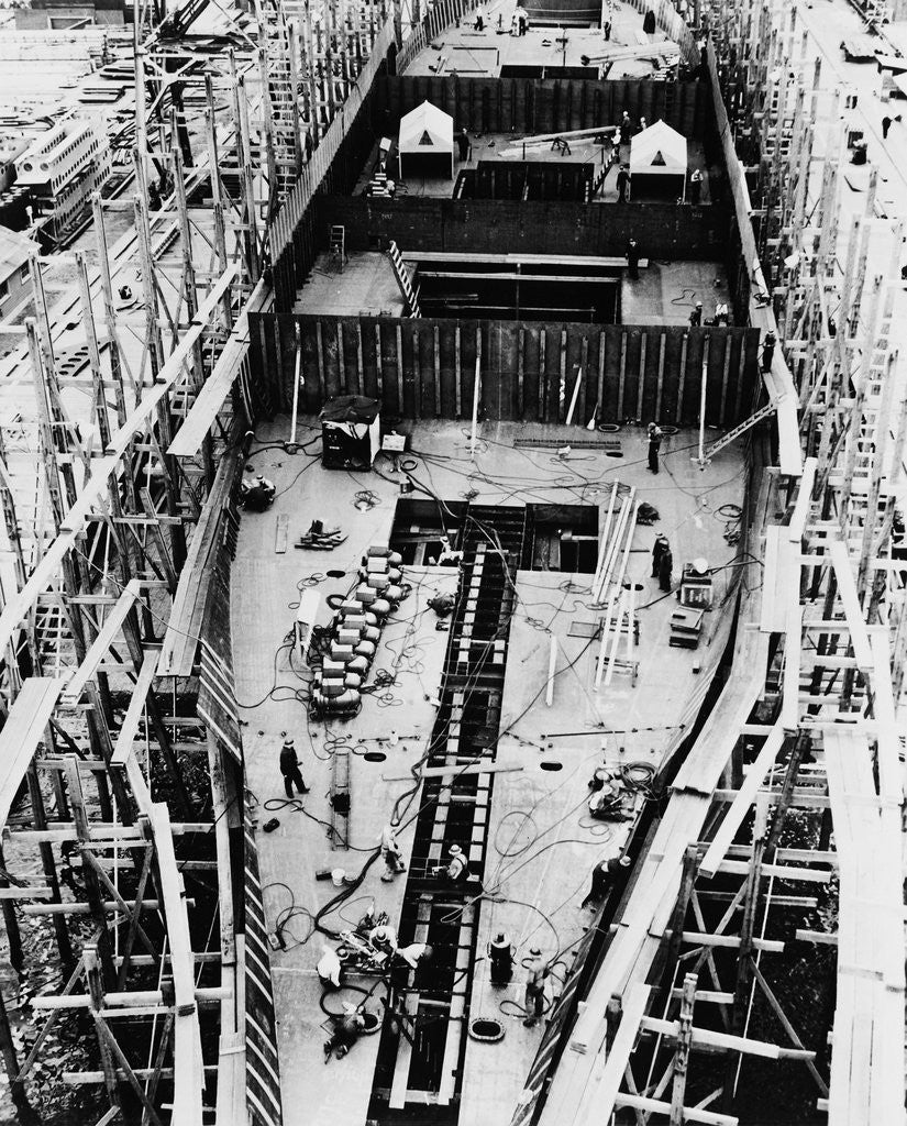 Detail of The Construction of a Cargo Vessel by Anonymous