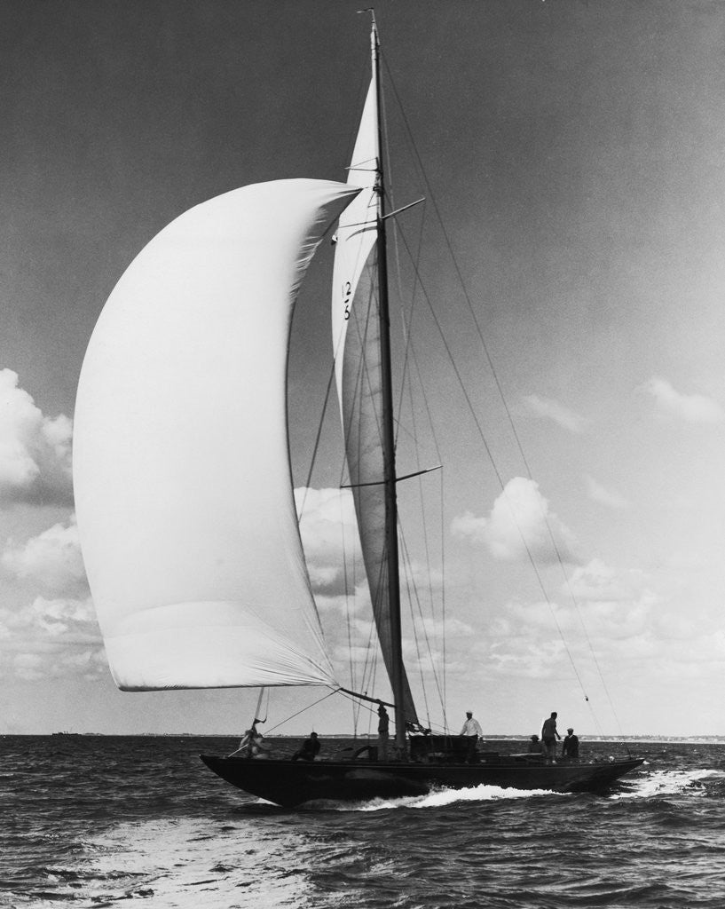 Detail of A Sailboat with a Full Front Sail by Anonymous