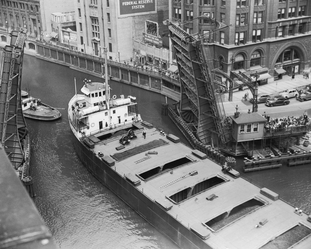 Detail of Cargo Ship in Canal by Anonymous