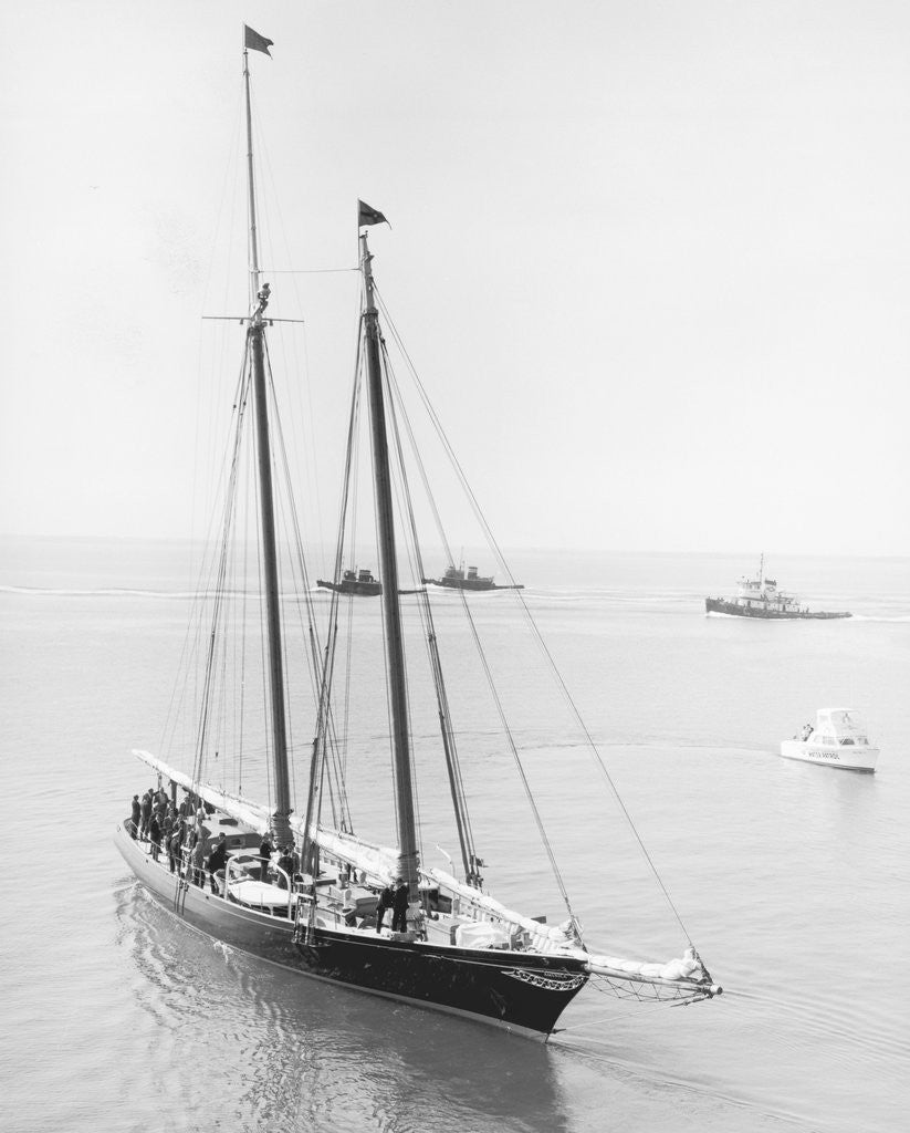 Detail of America Schooner Yacht by Anonymous