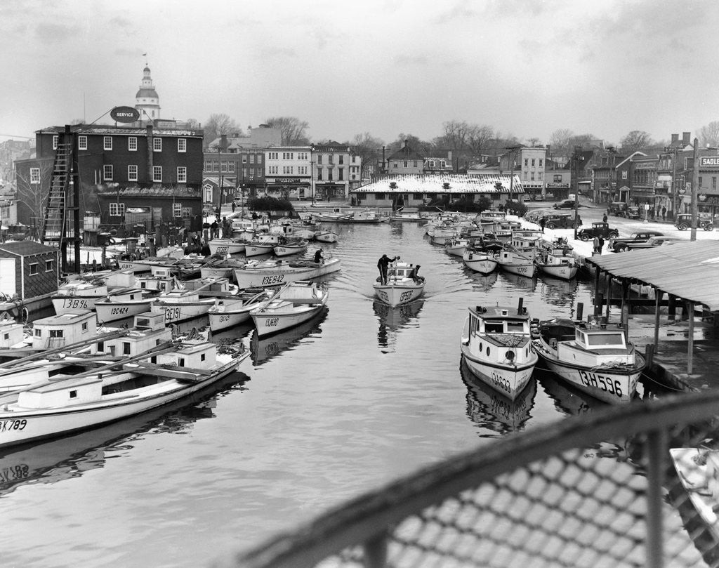 Detail of Oyster Boats in a Marina by Anonymous