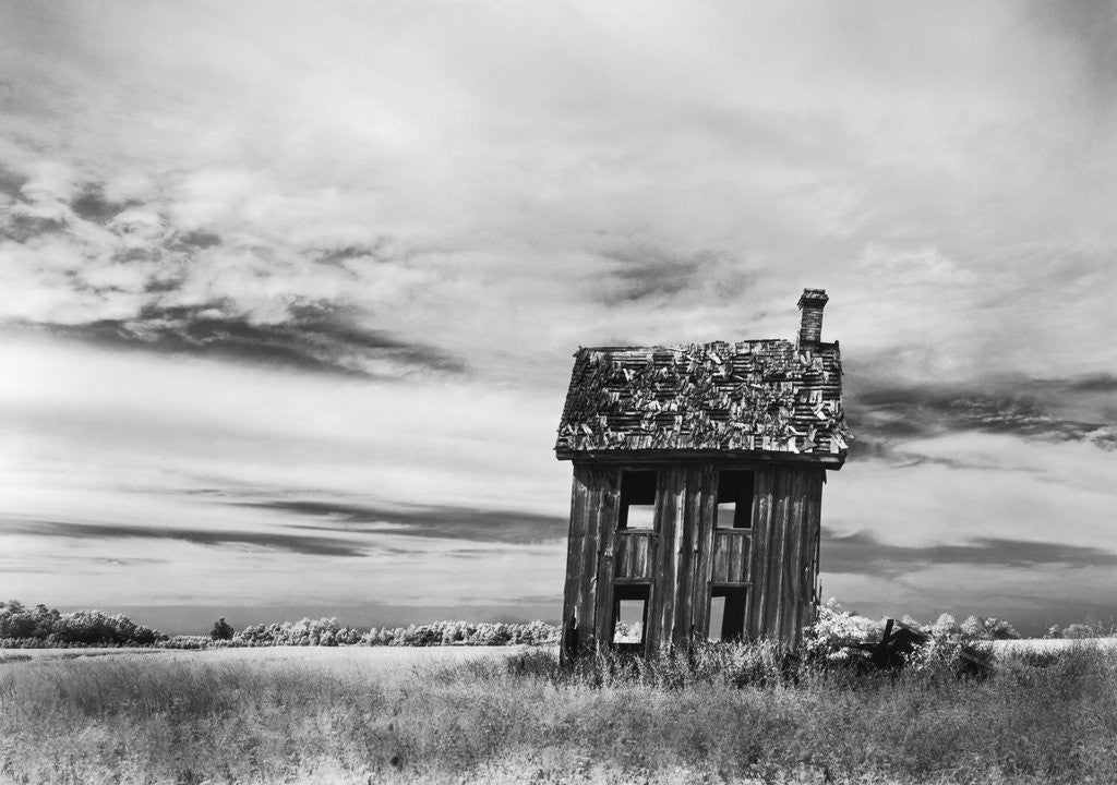 Detail of Dilapidated Leaning House by Anonymous