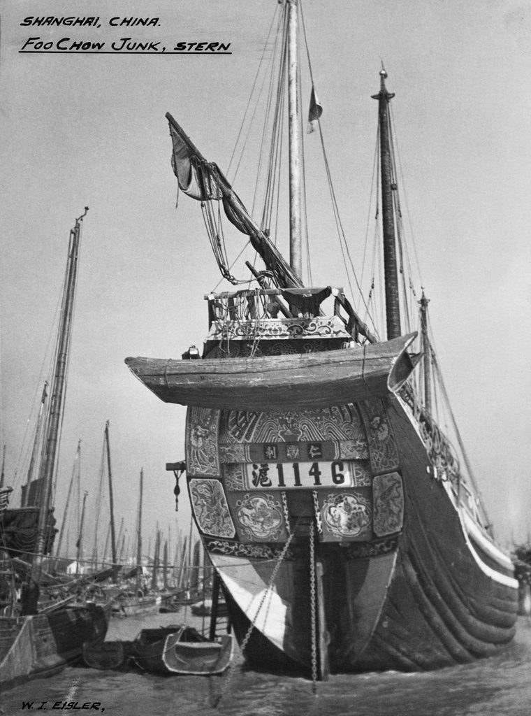 Detail of Stern of Foo Chow Junk by Anonymous