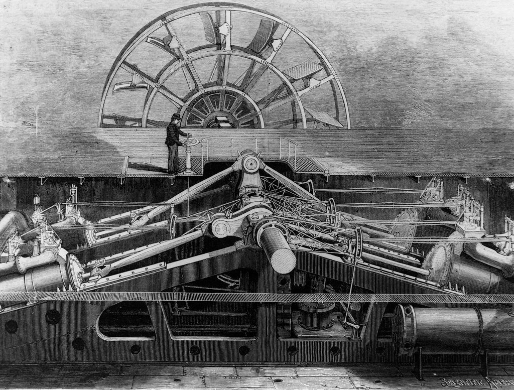 Detail of Illustration of a Steamship Engine by Anonymous