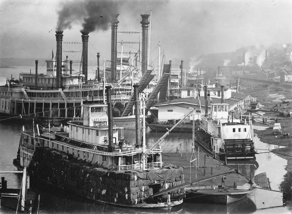 Detail of Paddleboats at Vicksburg Wharf by Anonymous