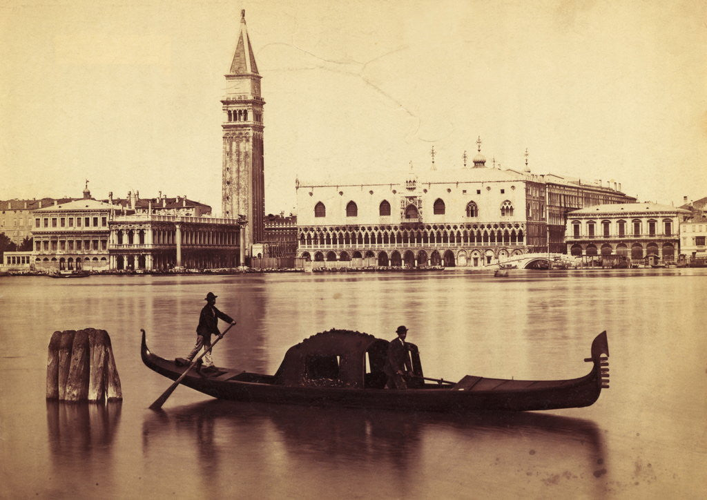 Detail of Two Men Riding in a Gondola by Anonymous