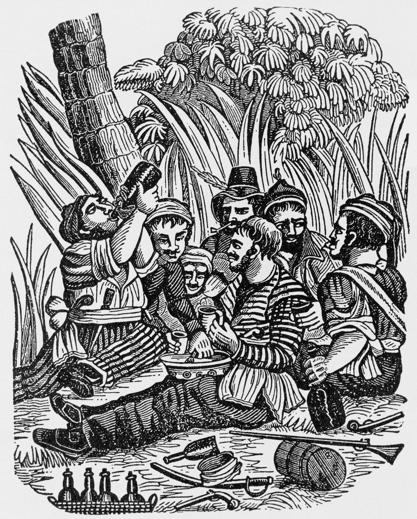 Detail of Captain Roberts and Pirates on Malabar Coast by Anonymous