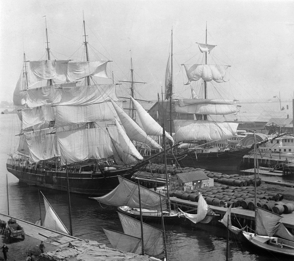 Detail of Ships Docked at Port by Anonymous
