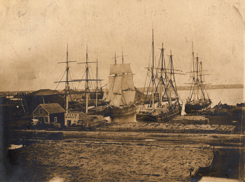 Detail of Ships Docked at Port by Anonymous