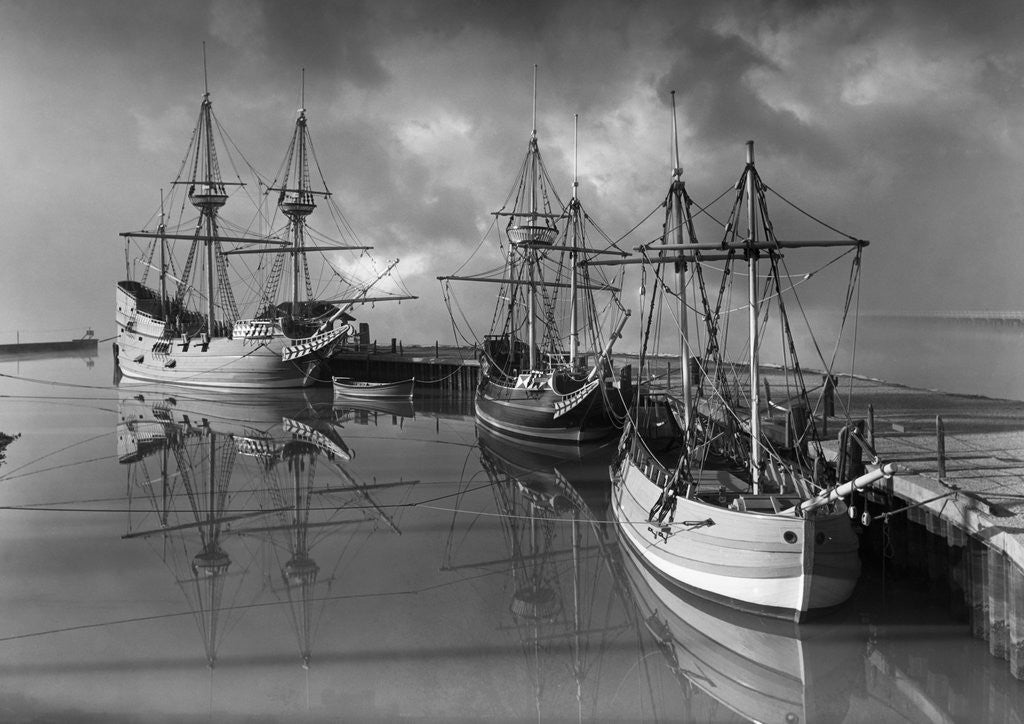 Detail of Models of Colonists' Ships by Anonymous