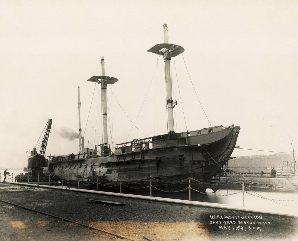 Detail of Frigate USS Constitution Under Restoration by Anonymous