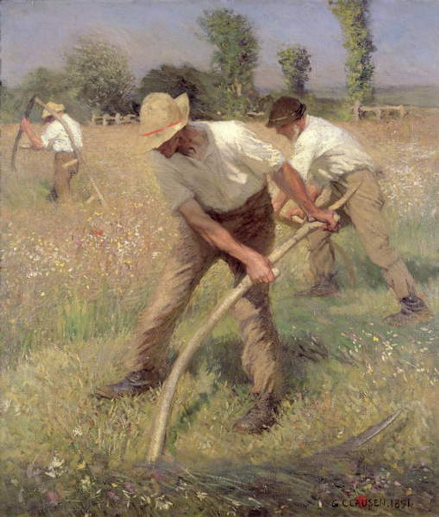 Detail of Mowers, 1891 by George Clausen