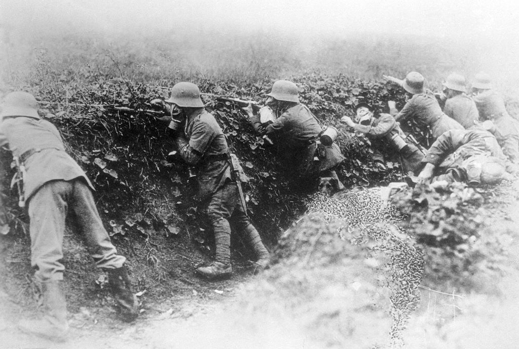 Detail of Soldiers Shooting From Their Trench by Anonymous