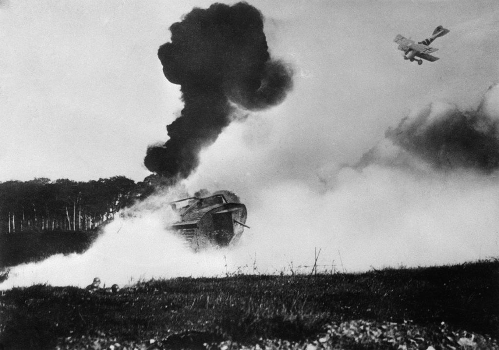 Detail of Airplane Shooting at a Tank by Anonymous