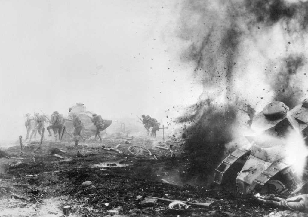 Detail of Tank Exploding into Flames by Anonymous