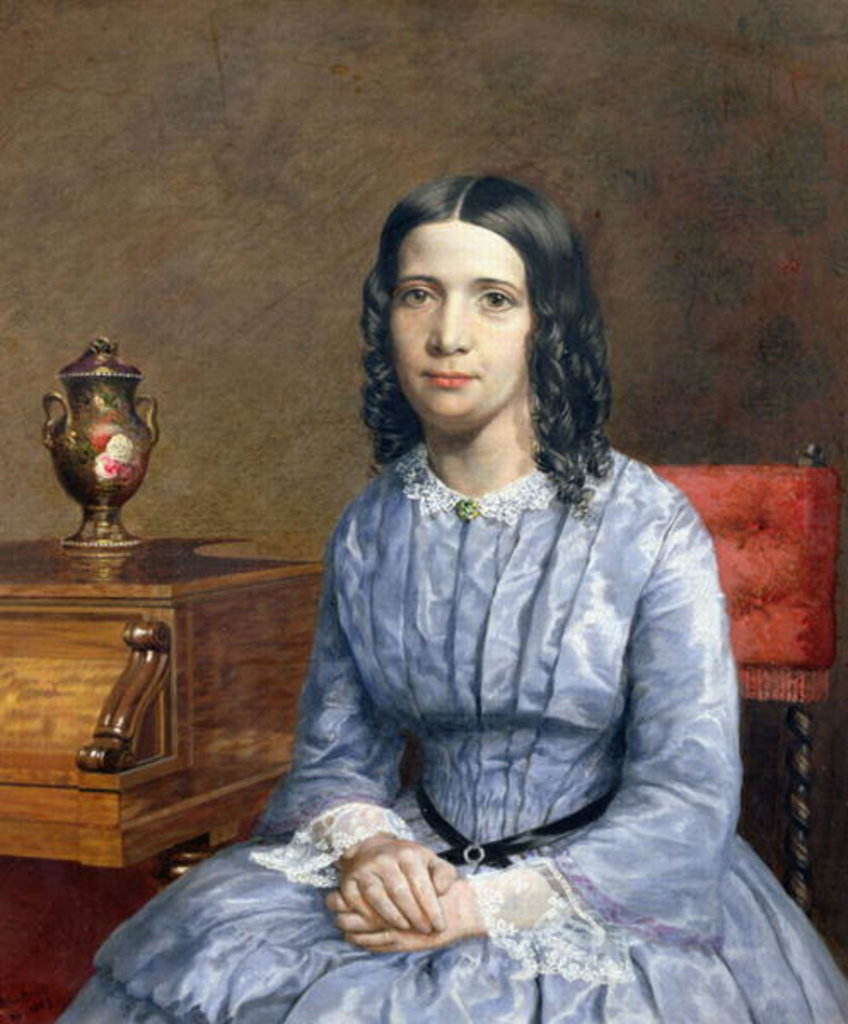Detail of Portrait of Matilda Bury, 1855 by John Brett