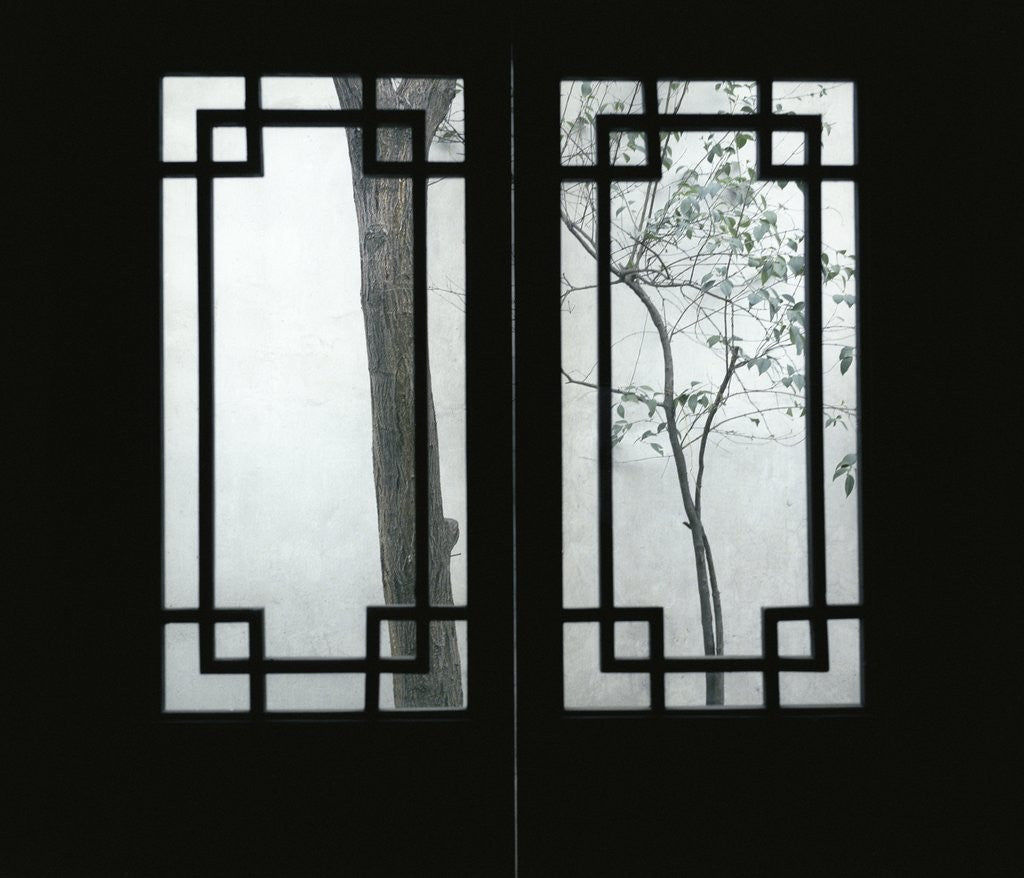 Detail of Trees Seen Through House Windows in Pingyao by Anonymous