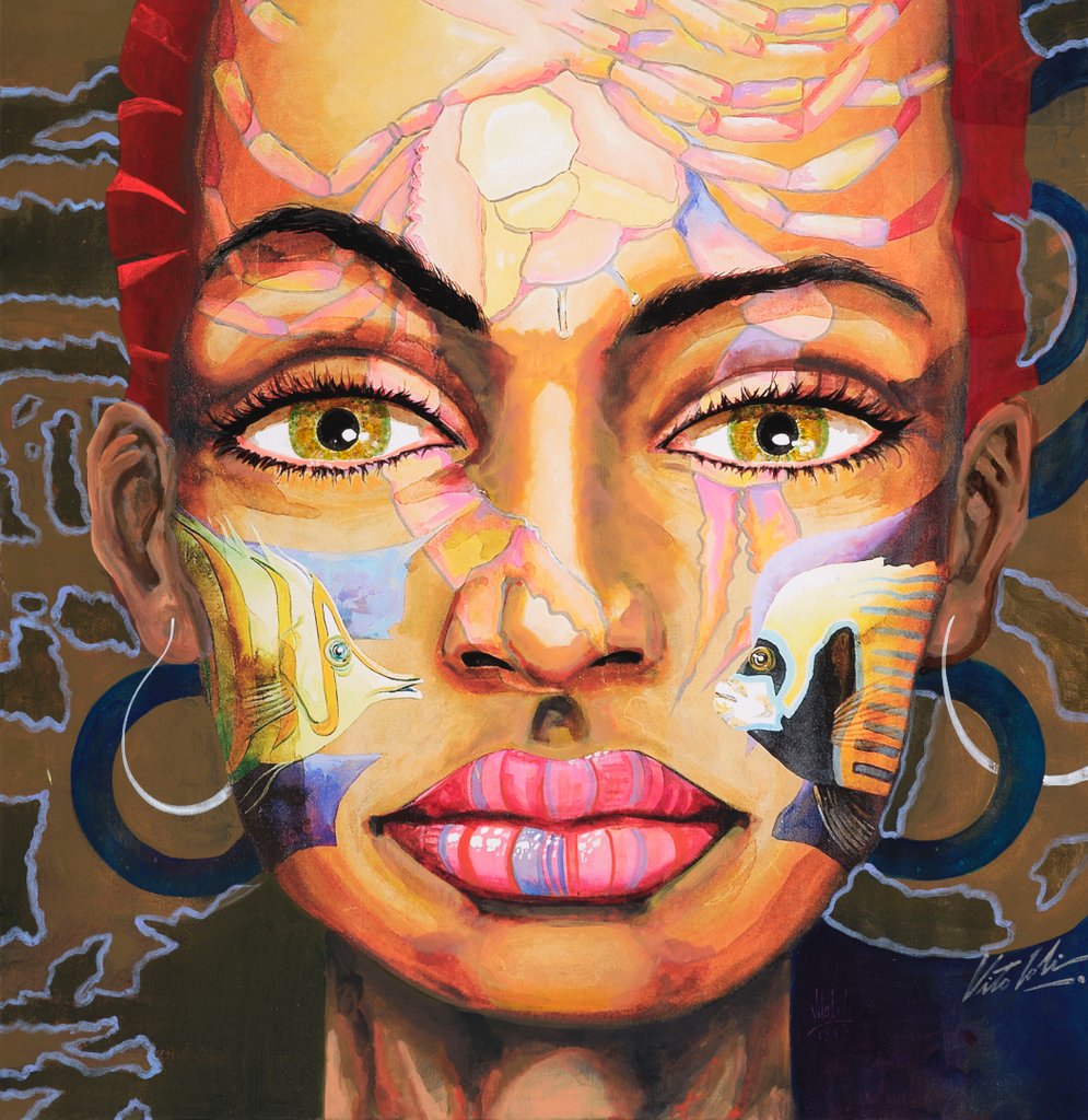 Detail of Mujer Pez by Vito Loli