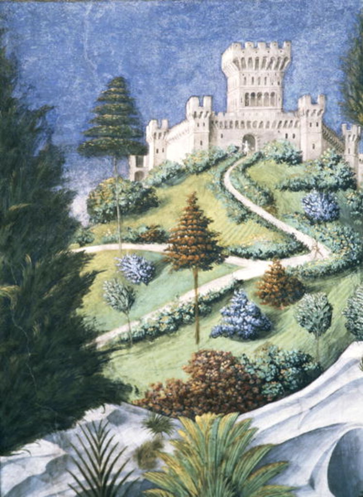 Detail of The Path leading up to a Castle by Benozzo di Lese di Sandro Gozzoli