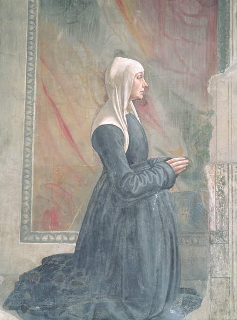 Detail of Portrait of a female member of the Sassetti family by Domenico (1449-94) Ghirlandaio