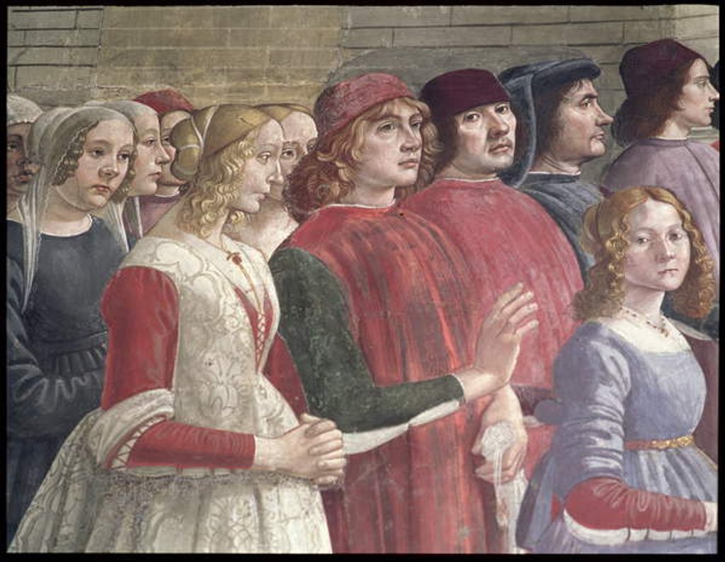 Detail of Florentine Onlookers by Domenico (1449-94) Ghirlandaio