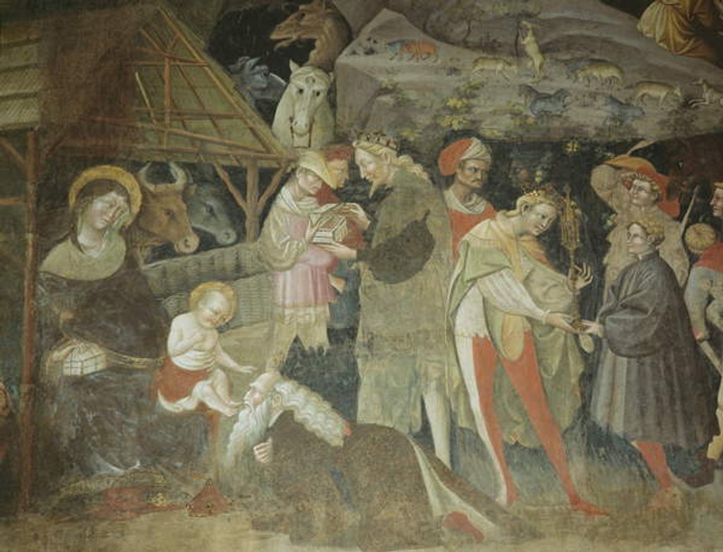 Detail of Nativity scene from the 'Journey of the Magi Cycle', Bolognini Chapel, c.1420 by Giovanni da Modena