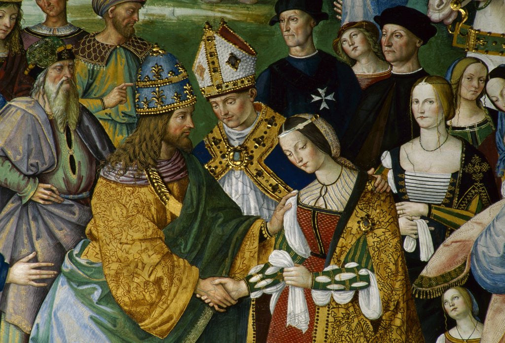 Detail of Detail of Fresco Painting of Frederick III's Betrothal to Eleonora of Portugal by Pinturicchio