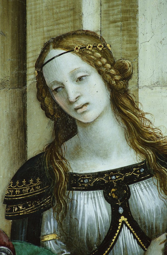 Detail of Young Woman from Saint John the Evangelist Reuscitating Druisana by Filippino Lippi