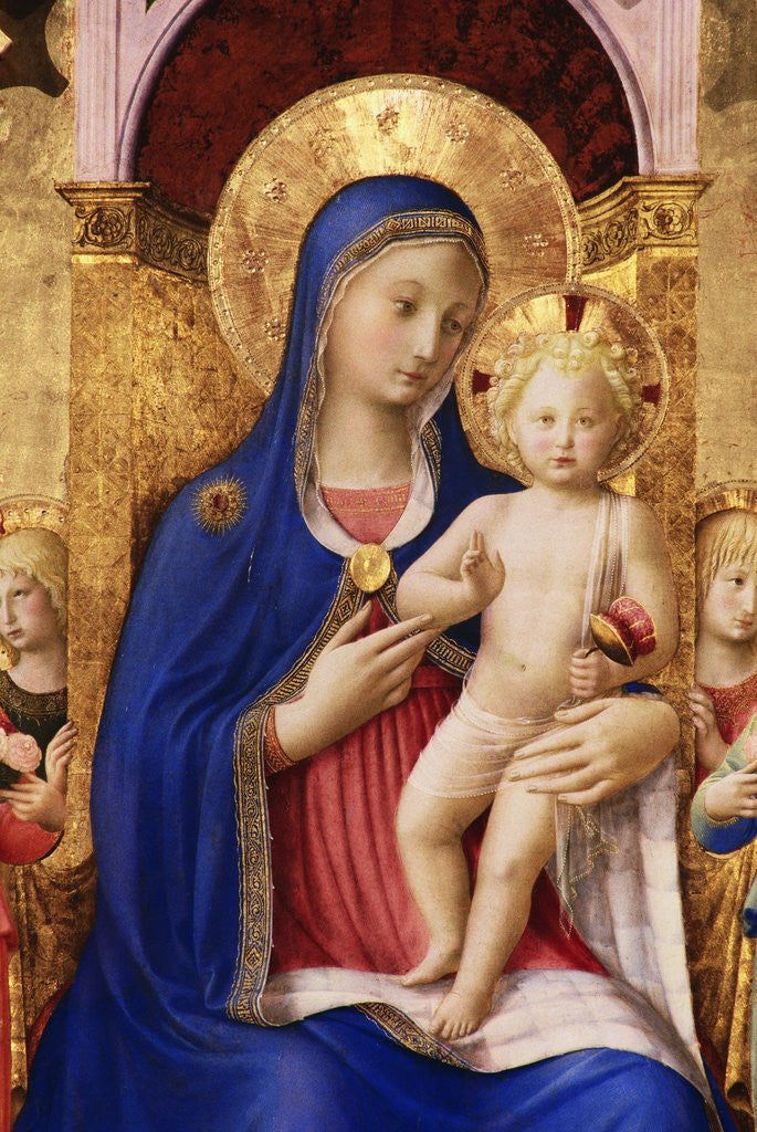 Detail of Gold Leaf Painting of Madonna and Baby by Anonymous