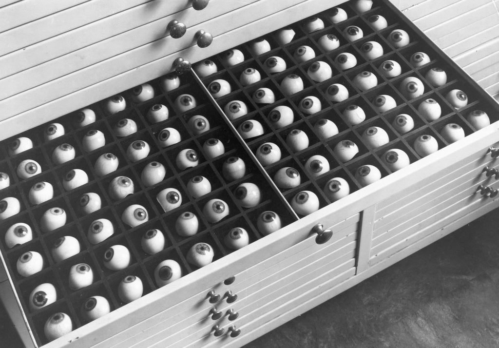 Detail of Drawer Full of Prosthetic Eyes by Anonymous