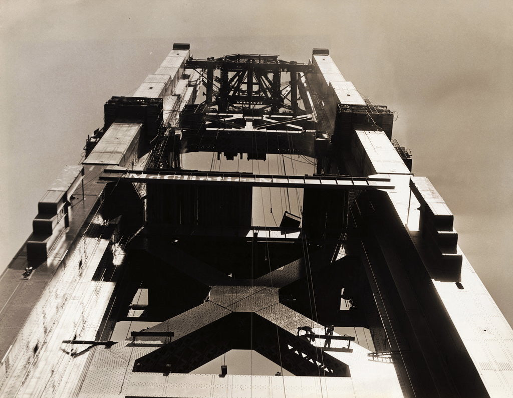 Detail of Golden Gate Bridge Under Construction by Anonymous