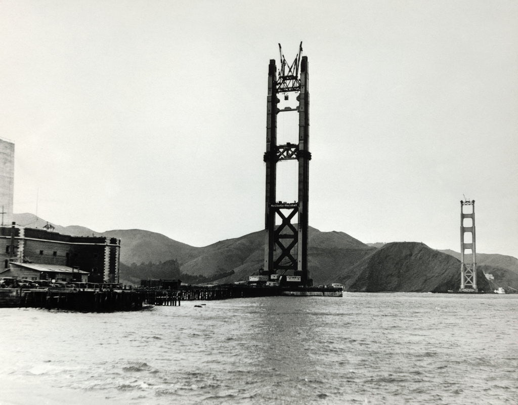Detail of Building of Golden Gate Bridge by Corbis