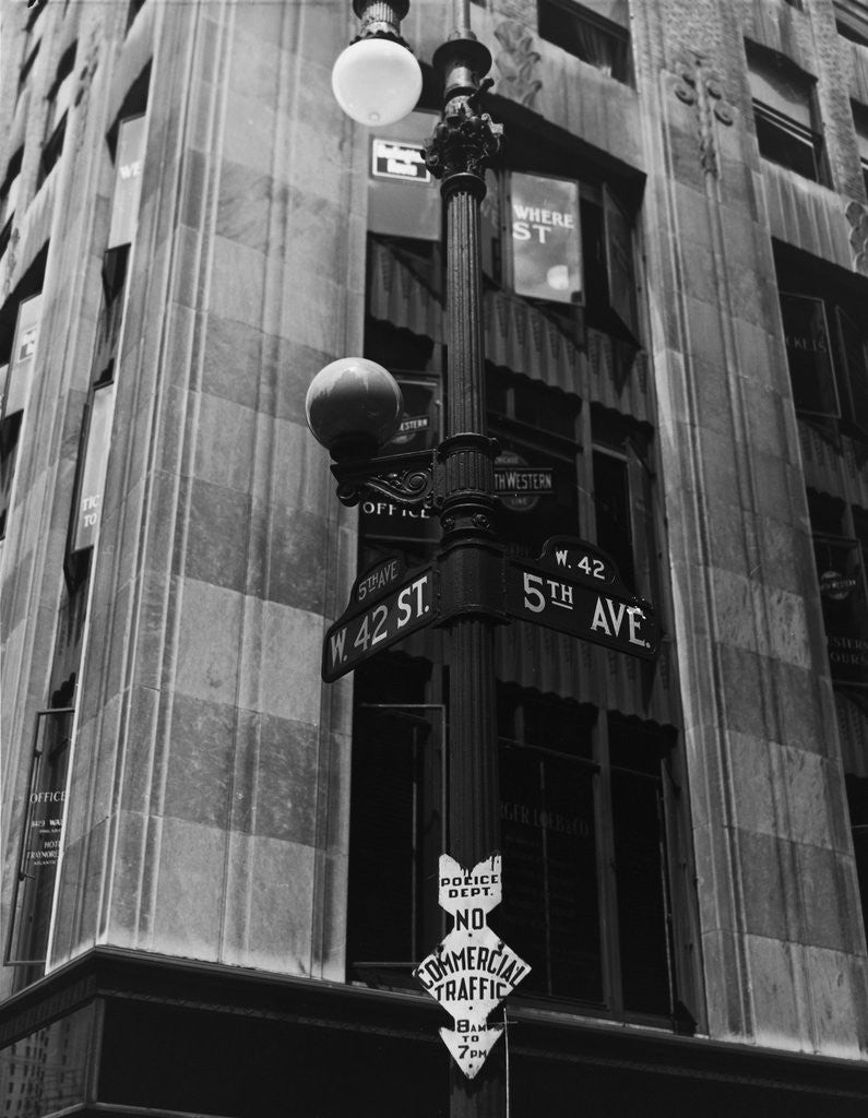 Detail of View of 5th Avenue Street Sign by Anonymous