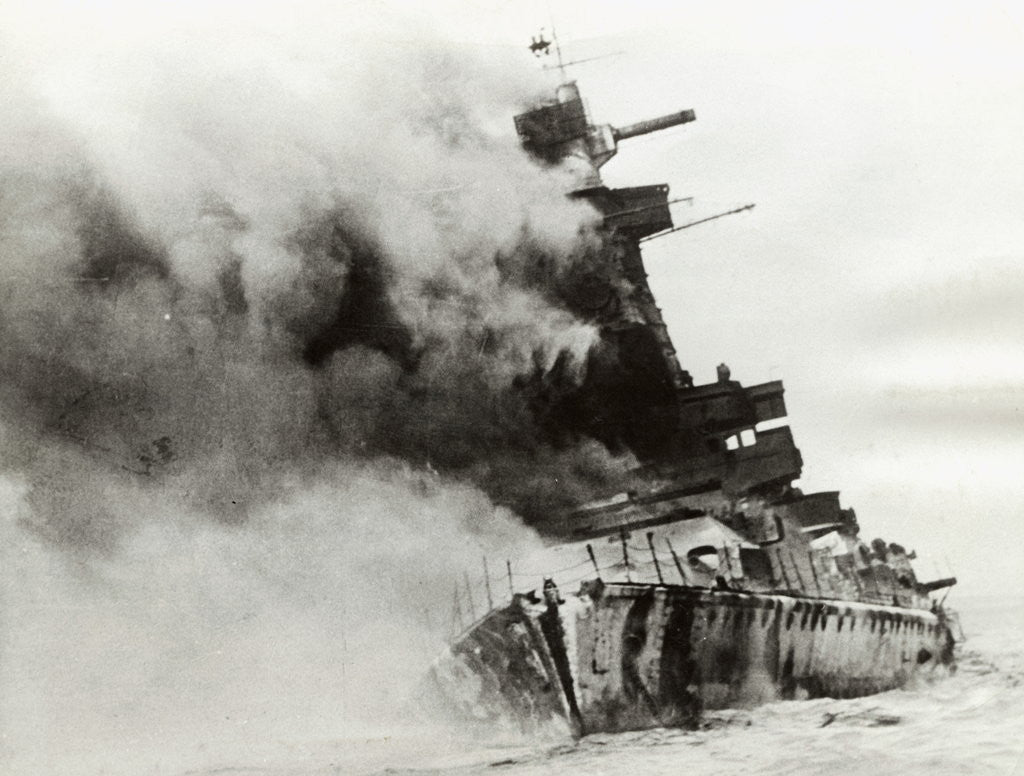 Detail of German Battleship Smoking War Attack by Corbis