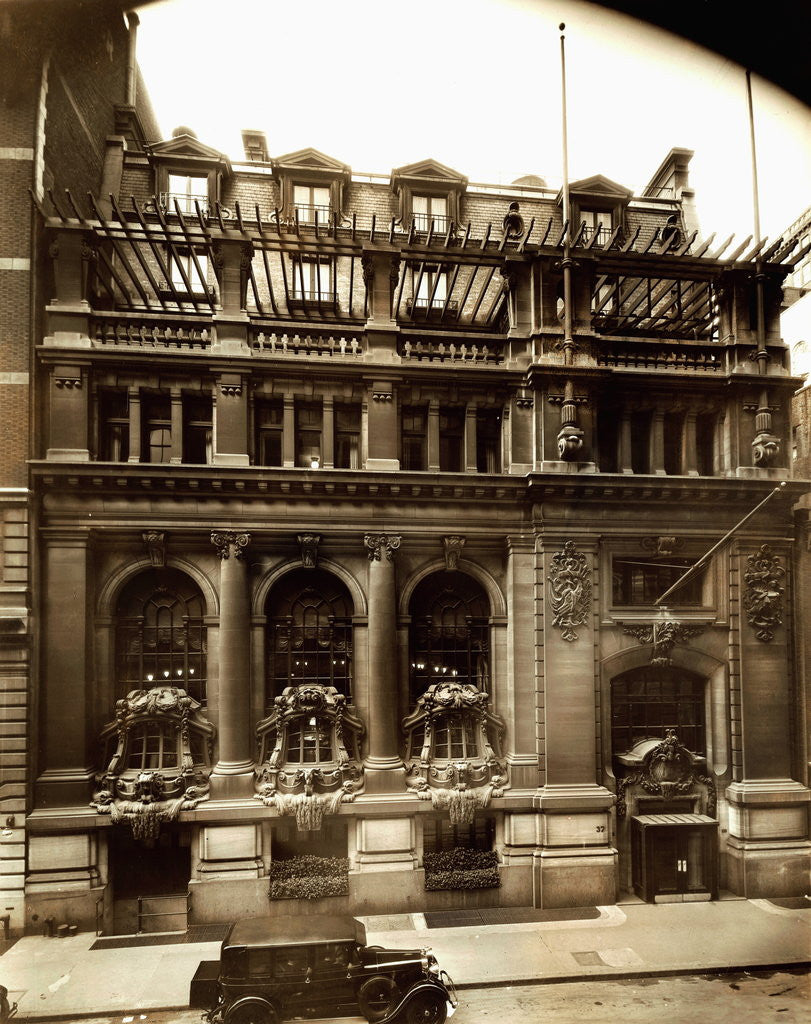 Detail of Exterior View of The Elaborate New York Yacht Club by Anonymous