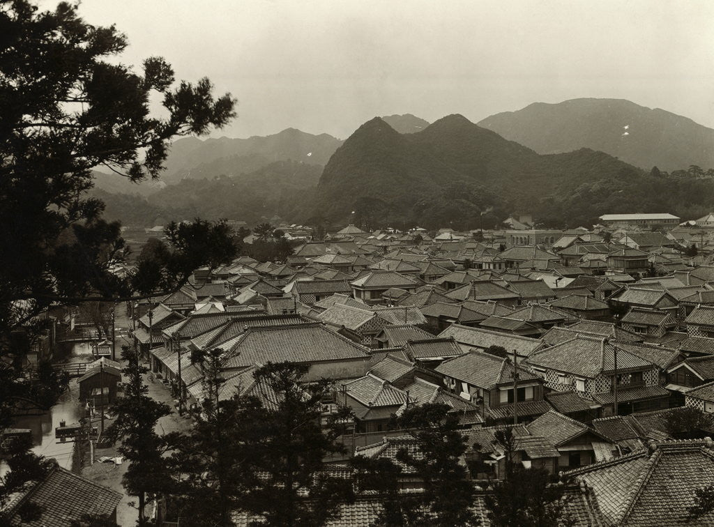 Detail of Housetop View of Shimoda by Anonymous