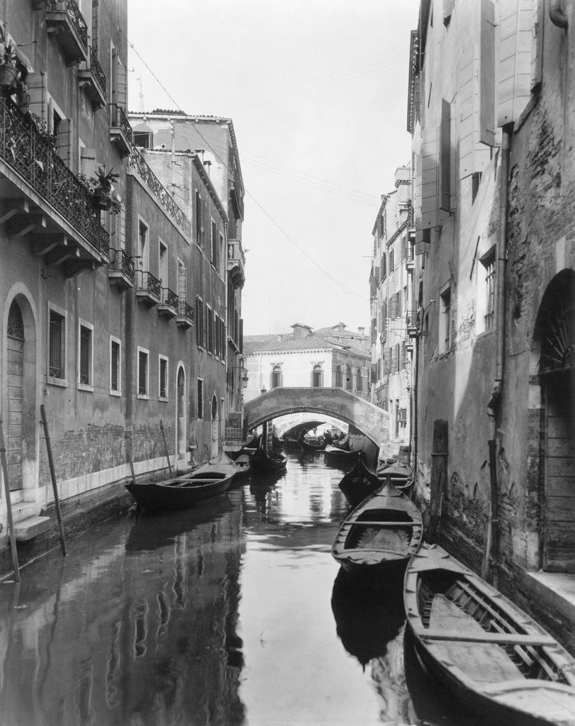 Detail of Small Canal with Two of Many Small Bridges by Anonymous