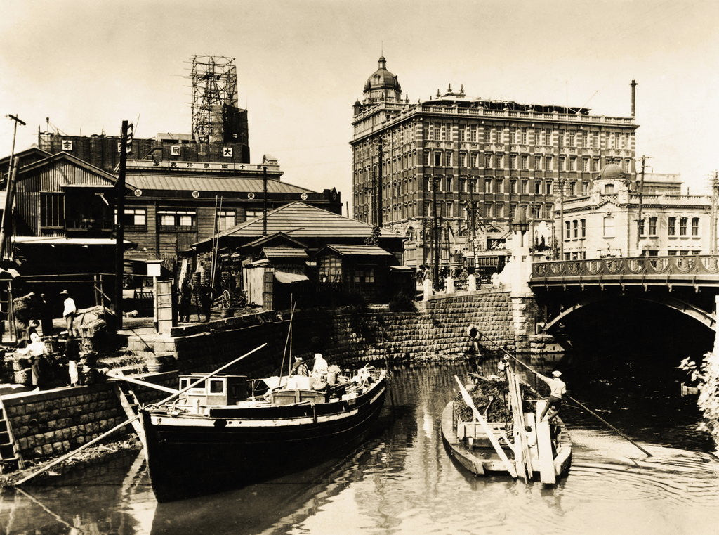 Detail of Harbor Scene Near Office Buildings by Anonymous