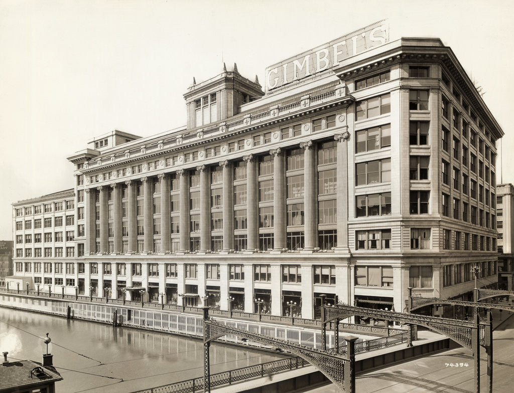 Detail of Exterior View of Gimbels Department Store by Anonymous